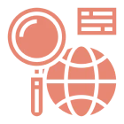 Magnifying glass and globe icon