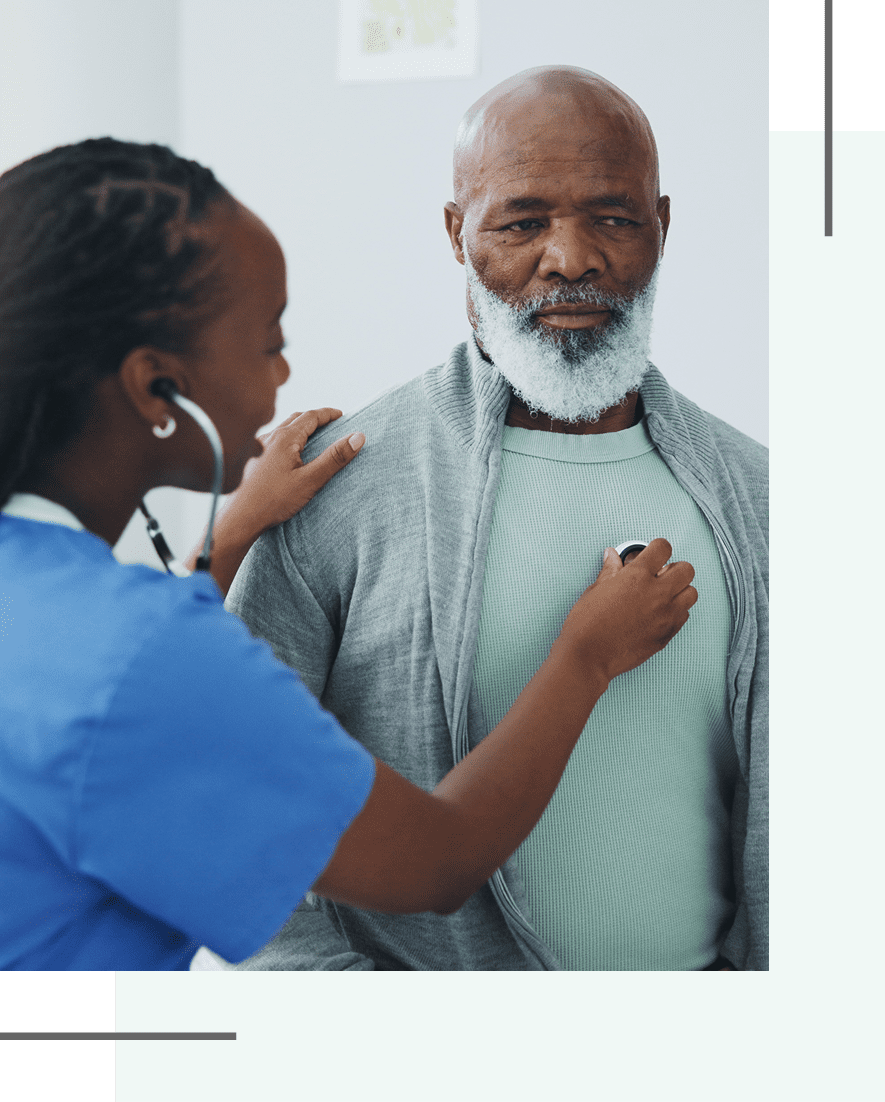 Medical check-up in progress at clinic