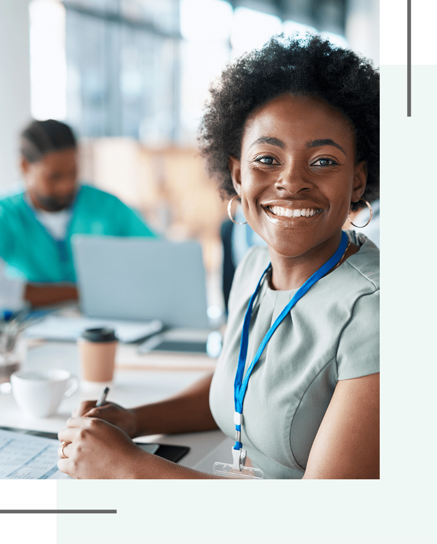 Smiling professional woman in an office